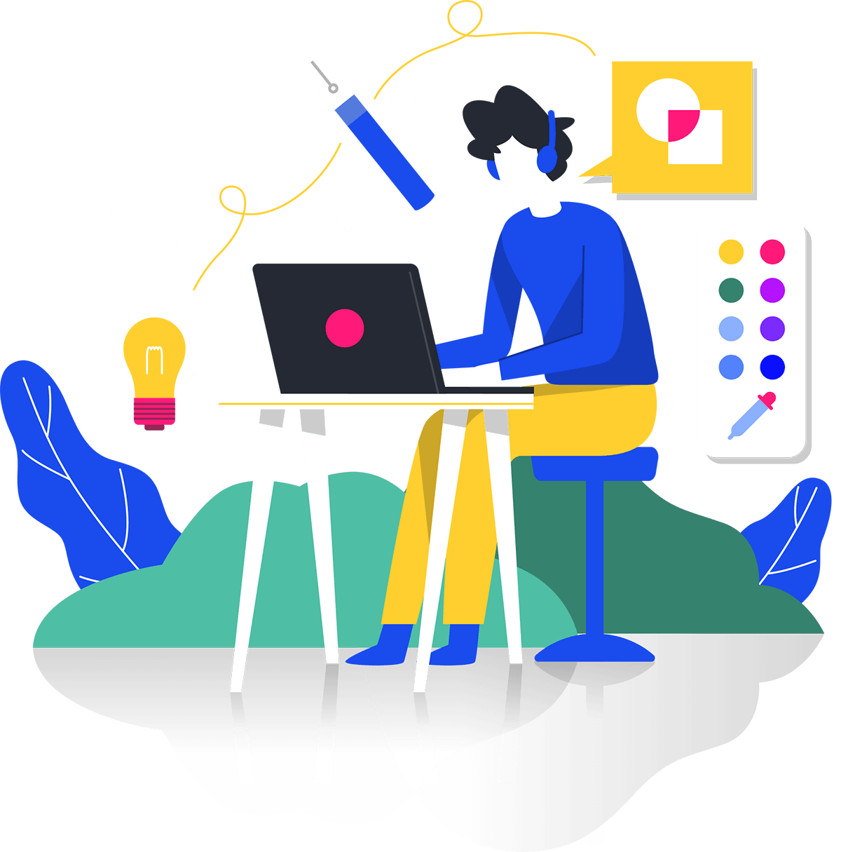 Graphic of an offshore software developer